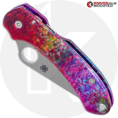 MODIFIED Spyderco Para 3 Knife + AWT Agent SKINNY Custom Anodized Scales