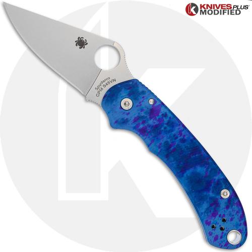 MODIFIED Spyderco Para 3 Knife + AWT Agent SKINNY Custom Anodized Scales