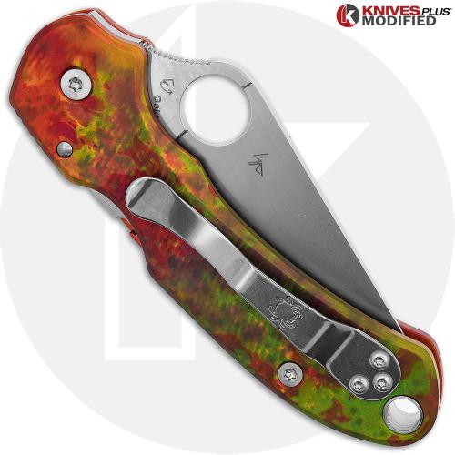 MODIFIED Spyderco Para 3 Knife + AWT Agent SKINNY Custom Anodized Scales