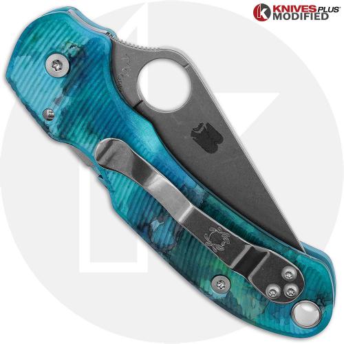 MODIFIED Spyderco Para 3 Knife 15V Sprint Run + AWT Aggressive Agent Custom Anodized Scales (3)