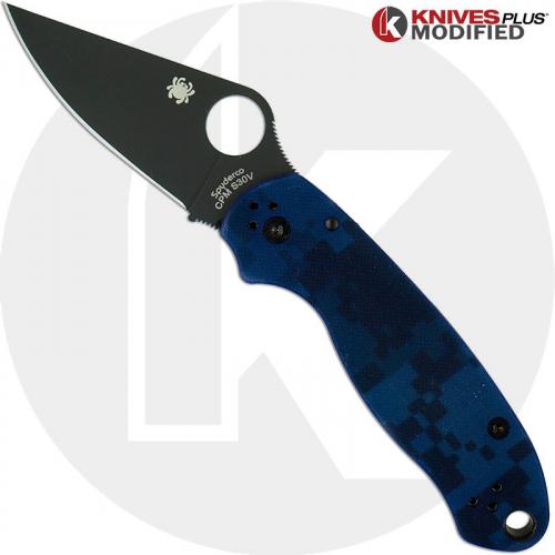 MODIFIED Spyderco Para 3 Knife - Urban Digital Camo - Rit Dyed Handle