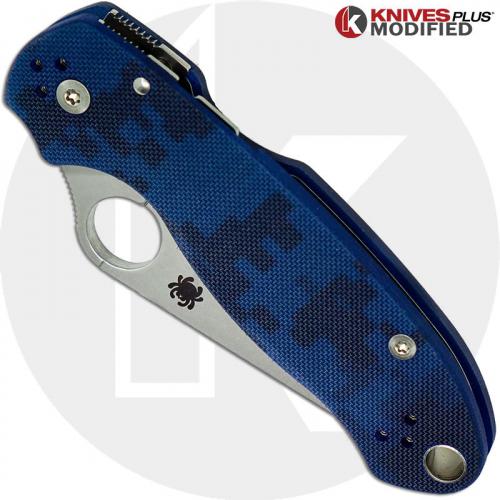 MODIFIED Spyderco Para 3 Knife - Urban Digital Camo - Satin Blade - Rit Dyed Handle