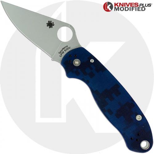 MODIFIED Spyderco Para 3 Knife - Urban Digital Camo - Satin Blade - Rit Dyed Handle