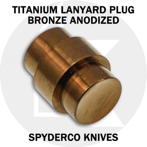 KP Custom Titanium Lanyard Plug for Spyderco Para Military 2 or Para 3 Knife - Bronze Anodized