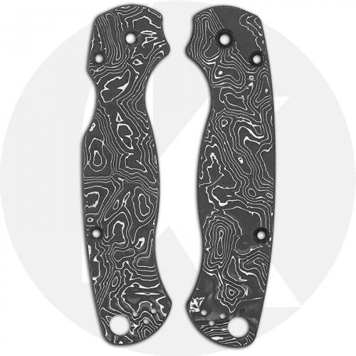 KP Custom Carbon Fiber and Aluminum Scales for Spyderco Para Military 2 Knife