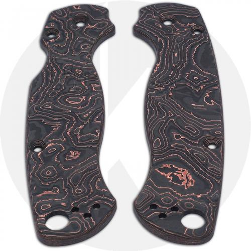 KP Custom Carbon Fiber and Copper Scales for Spyderco Para Military 2 Knife