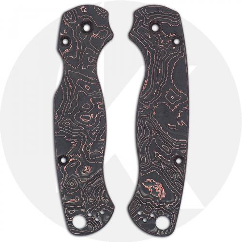 KP Custom Carbon Fiber and Copper Scales for Spyderco Para Military 2 Knife