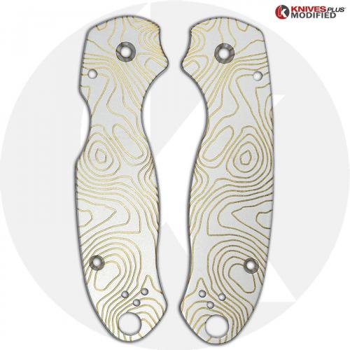 KP Custom Titanium Scales for Spyderco Para 3 Knife - Topo Prospector Finish