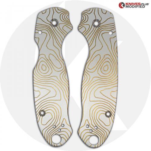 KP Custom Titanium Scales for Spyderco Para 3 Knife - Topo Prospector Finish