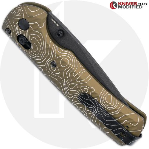 MODIFIED Benchmade Redoubt 431SBK + AWT FDE Scales + Topo Map Engraving