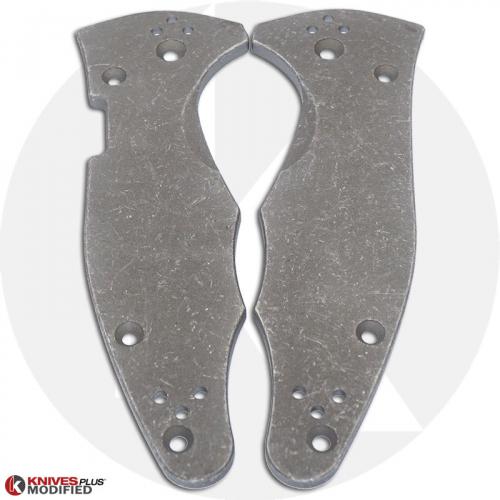 KP Custom Titanium Scales for Spyderco Yojimbo 2 Knife - Blasted + Stonewashed