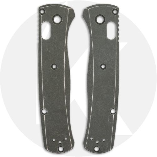 KP Custom Benchmade Bugout Titanium Scales - No Lanyard - Deep Chamfer - Custom Panzer Green Cerakote + Stonewash