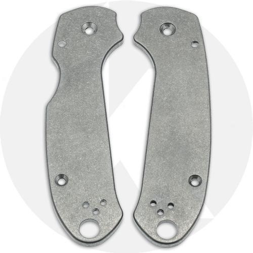 KP Titanium SKINNY Scales for Spyderco Para 3 Knife - Stonewash Finish