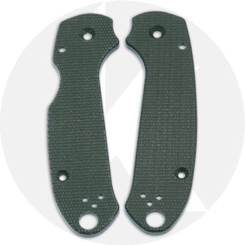 KP SKINNY OD Green Linen Micarta Scales for Spyderco Para 3 Knife