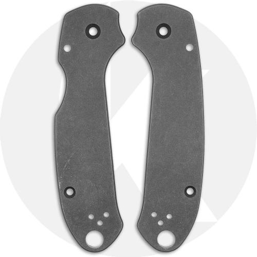 KP Titanium SKINNY Scales for Spyderco Para 3 Knife - Blasted + Stonewashed