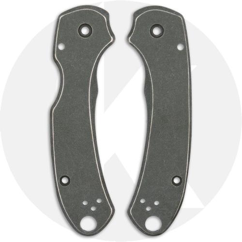 Spyderco Para 3 Titanium Scales + AWT Skinny Cut - Custom Panzer Green Cerakote + Stonewash