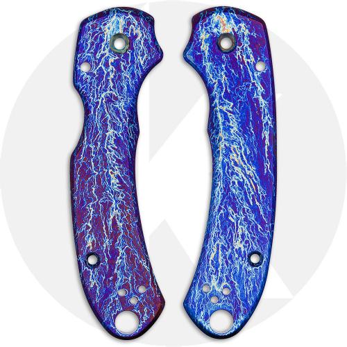 KP Custom Titanium Scales for Spyderco Para 3 Knife + AWT Skinny Cut - Mayhem Finish
