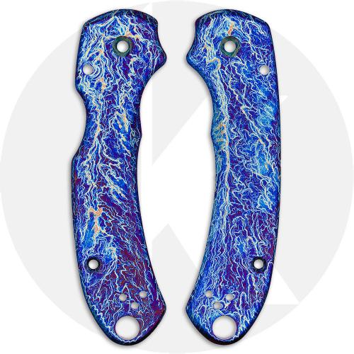 KP Custom Titanium Scales for Spyderco Para 3 Knife + AWT Skinny Cut - Mayhem Finish