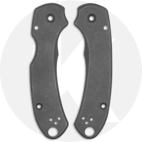 KP Custom Titanium Scales for Spyderco Para 3 Knife + AWT Skinny Cut - Blasted & Stonewashed