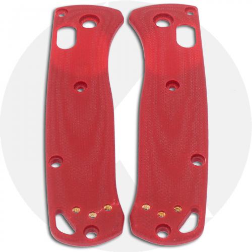 KP Custom G10 Scales for Benchmade Mini Bugout Knife - Red - Contoured