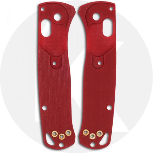 KP Custom G10 Scales for Benchmade Mini Bugout Knife - Red - Contoured