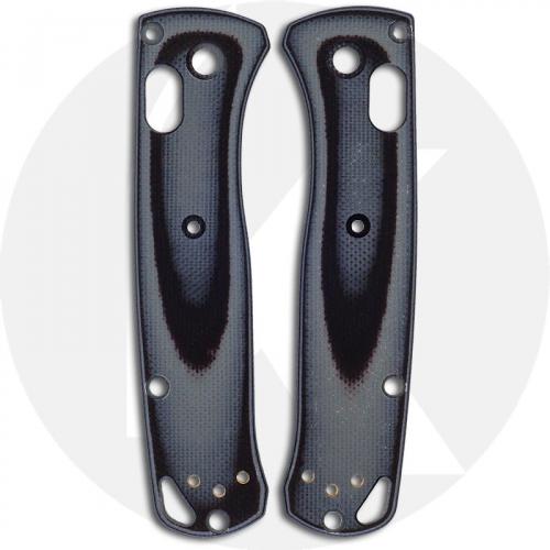 KP Custom G10 Scales for Benchmade Mini Bugout Knife - Black / Grey - Contoured - Smooth Surface