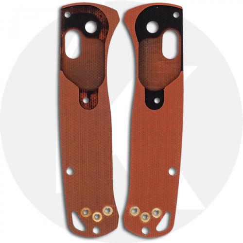 KP Custom G10 Scales for Benchmade Mini Bugout Knife - Black / Orange - Contoured - Smooth Surface