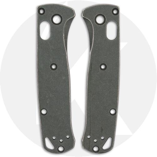 KP Custom Titanium Scales for Benchmade Mini Bugout Knife - Panzer Green Cerakote + Stonewash