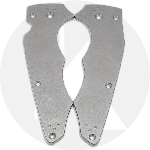 KP Custom Titanium Scales for Spyderco YoJumbo Knife - Stonewash Finish