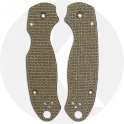 KP Custom Micarta Scales for Spyderco Para 3 Knife - Green Linen