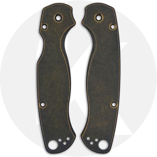 KP Titanium Scales for Spyderco Para Military 2 Knife - Ironforge Bronze Finish