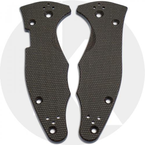 KP Custom Micarta Scales for Spyderco Yojimbo 2 Knife - Dark Brown Linen