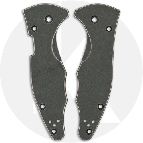 KP Custom Titanium Scales for Spyderco Yojimbo 2 Knife - Custom Panzer Green Cerakote + Stonewash