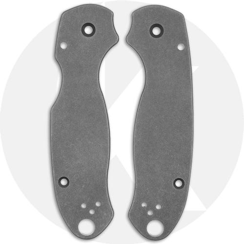 KP Custom Titanium Scales for Spyderco Para 3 Knife - Blasted + Stonewashed