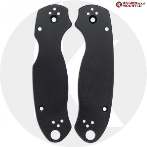 KP Custom Titanium Scales for Spyderco Para 3 Knife - Black Anodized Finish