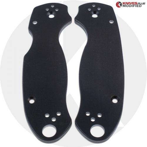 KP Custom Titanium Scales for Spyderco Para 3 Knife - Black Anodized Finish