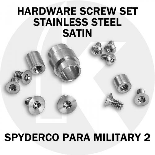 Replacement Screw Set for Spyderco Para Military 2 - Stainless Steel - Satin
