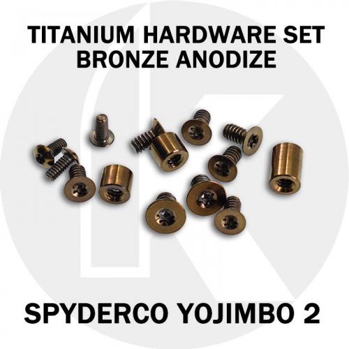 Titanium Hardware Replacement Screw Set for Spyderco Yojimbo Knife - Bronze Anodize