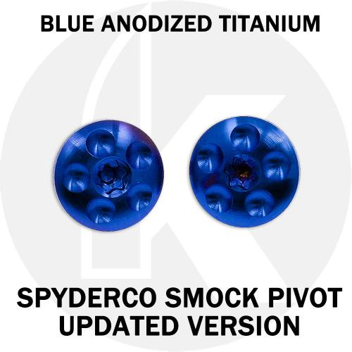 Replacement Spyderco Smock Large Head Pivot Screws (Updated Version) � Blue Titanium