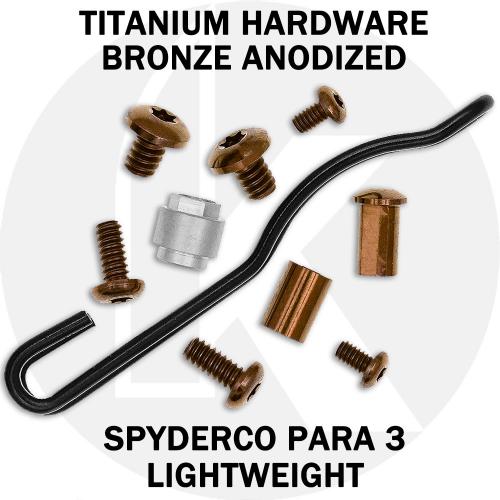 Titanium Replacement Hardware Screw Set for Spyderco Para 3 Lightweight