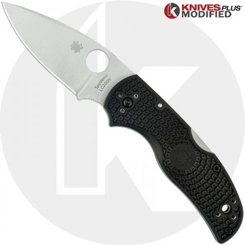 MODIFIED Spyderco Native 5 Salt LC200N Knife - BLACK Rit Dye Handle