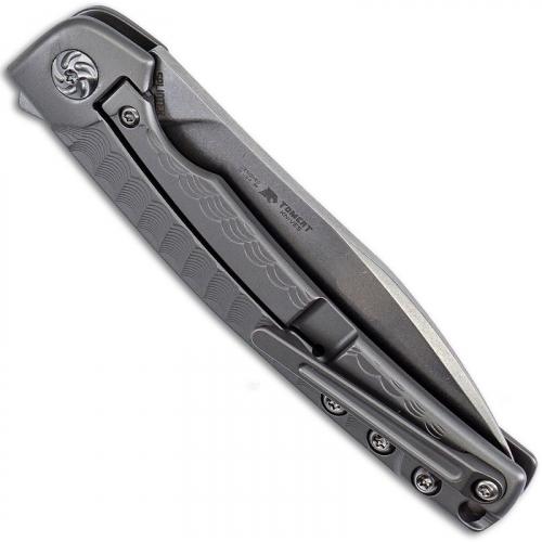 Kizer Splinter Ki3457A3 - TomCat Knives - Stonewash Sheepfoot - Milled Matte Titanium - Frame Lock Flipper Folder