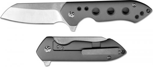 Kizer Guru Ki3504K1 Matt Degnan EDC Frame Lock Flipper Folder Sheepfoot with Milled Titanium Handle