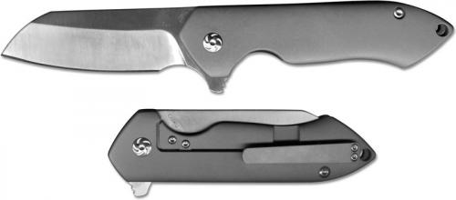 Kizer Guru Ki3504K2 Matt Degnan EDC Frame Lock Flipper Folder Sheepfoot with Solid Titanium Handle