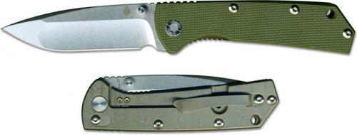 Kizer V3 Vigor Ki403A1 EDC Drop Point Frame Lock Folding Knife Green G10 and Titanium