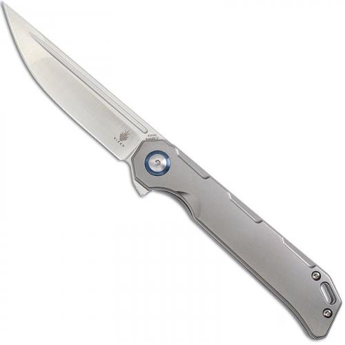 Kizer Begleiter Ki4458T2 - Azo EDC - Satin CPM S35VN Normal Blade - Titanium - Frame Lock Flipper Folder