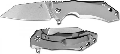 Kizer Uprising Ki4491A2 Kim Ning Frame Lock Flipper Folder Clip Point and Gray Titanium