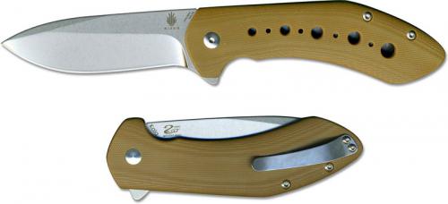 Kizer Kala Vanguard V4479A2 Scot Matsuoka EDC Flipper Folder Drop Point with Brown G10