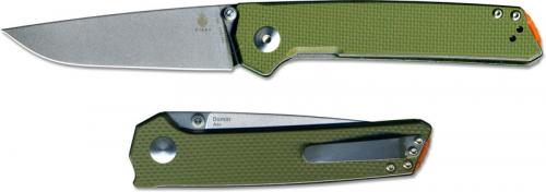 Kizer Domin Vanguard V4516A2 Azo EDC Stonewash Drop Point OD Green G10 Liner Lock Folder