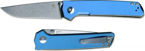 Kizer Domin Vanguard V4516A3 Azo EDC Stonewash Drop Point Blue G10 Liner Lock Folder